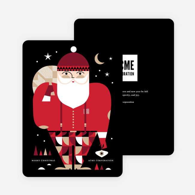 Modern Santa Business and Corporate Holiday Cards - Multi