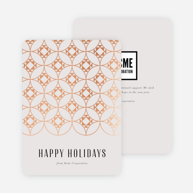 Foil Byzantine Business and Corporate Holiday Cards - Pink