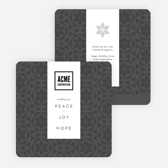 Tiled Snowflakes Business and Corporate Holiday Cards - Gray