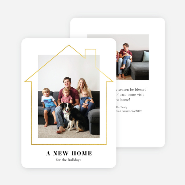 Foil happy home multi photo holiday cards paper culture