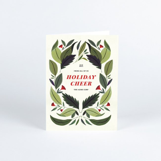 Leafy Frame Business and Corporate Holiday Cards - Multi