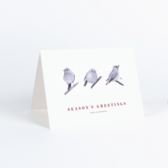 Three Wise Birds Business and Corporate Holiday Cards - Red
