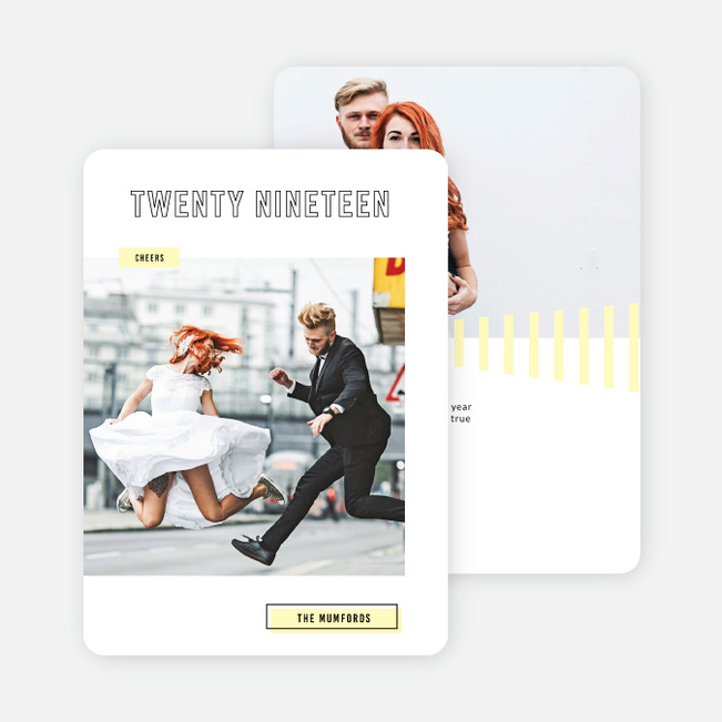 Lining Up the New Year Cards - Yellow