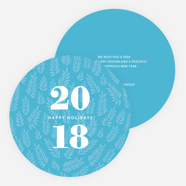 Simple Floral Holiday Cards - Blue