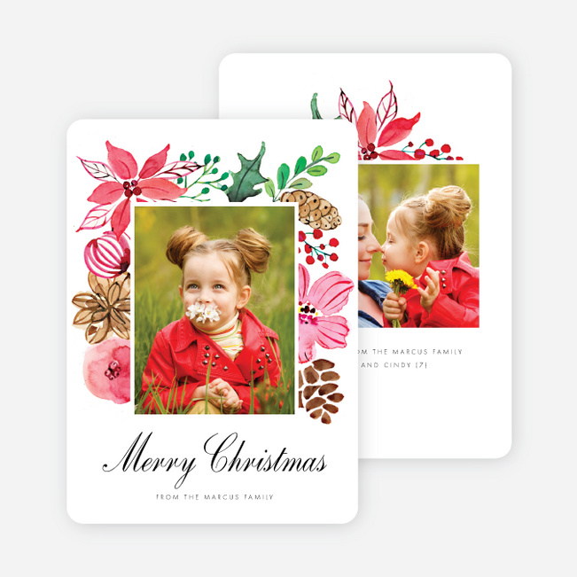 Blooming Frame Holiday Cards - Black