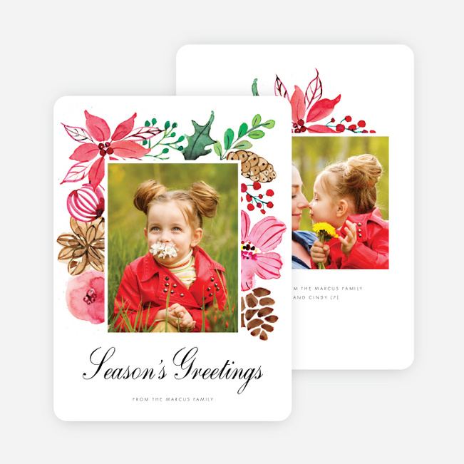 Blooming Frame Holiday Cards - Black