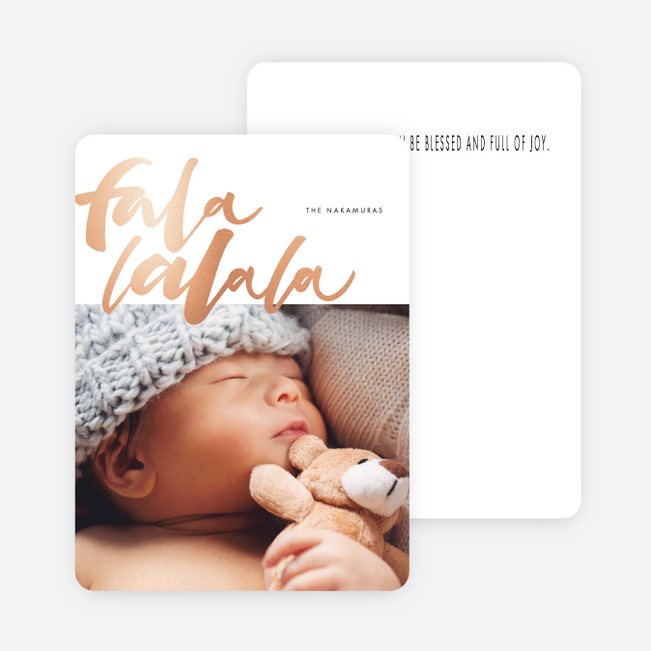 Foil Falala Christmas Cards - Pink