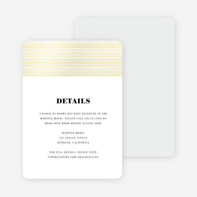 Foil On A Scroll Wedding Information Cards Paper Culture