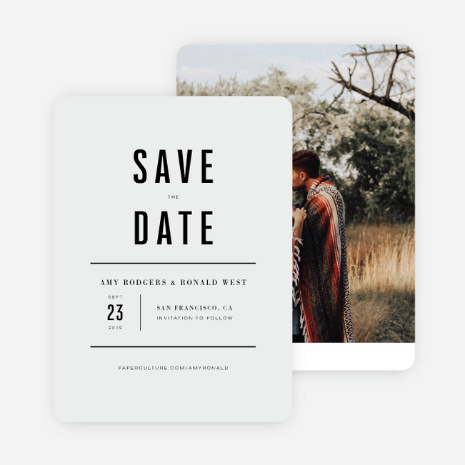 Modern Times Save the Date Cards - Beige