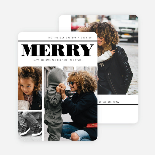 Newsworthy Photo Holiday Cards - Black