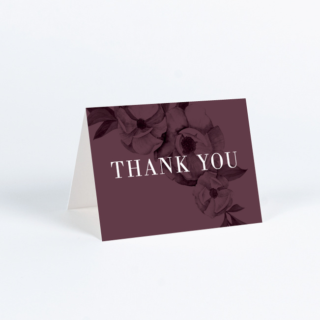 Vintage Wallpaper Wedding Thank You Cards - Purple