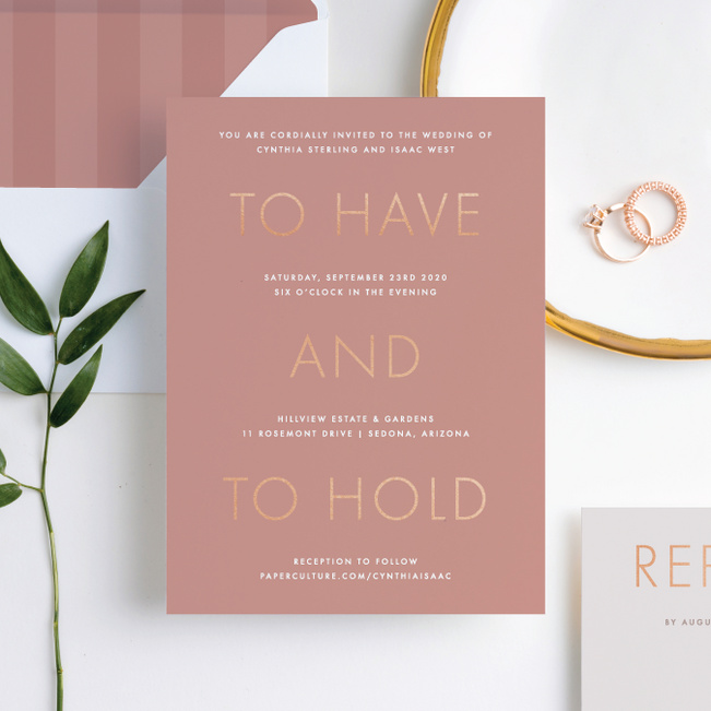 Wedding Invitation Suites Paper Culture Foil Perfect Union Wedding Invitation Suites Pink