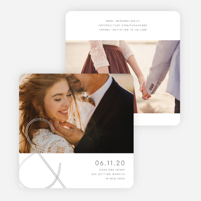 Foil You & Me Wedding Save the Date Cards - Gray