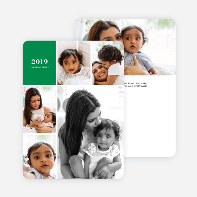 New Year’s Card Photo Collage - Green