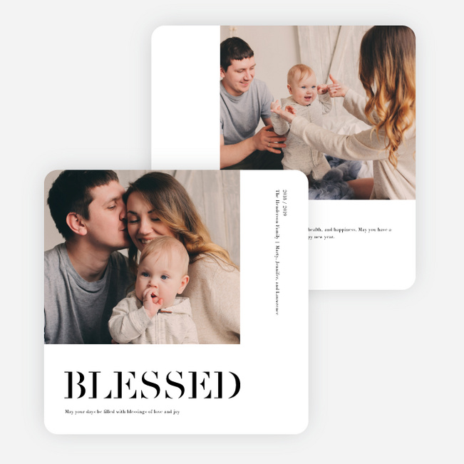 Uniquely Blessed New Year Cards - Black