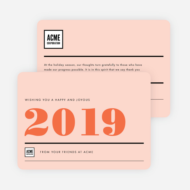 Big Year Corporate New Year Cards - Red