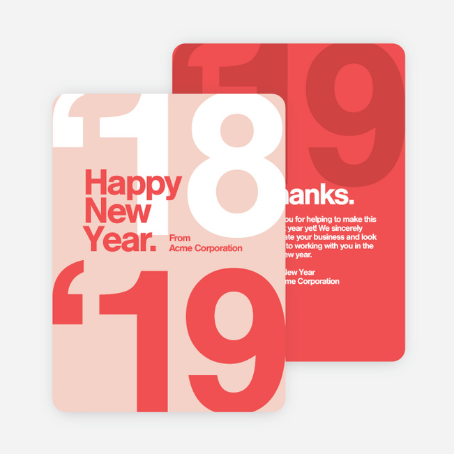 Bold Beginnings Corporate New Year Cards - Red
