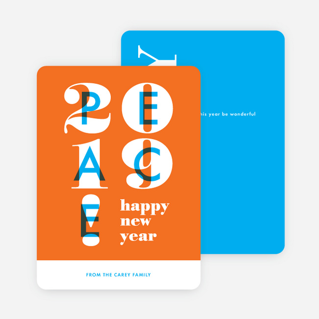 Peace Overlay New Year Cards - Orange