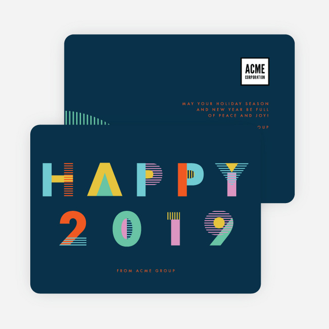 Future Wishes Corporate New Year Cards - Blue