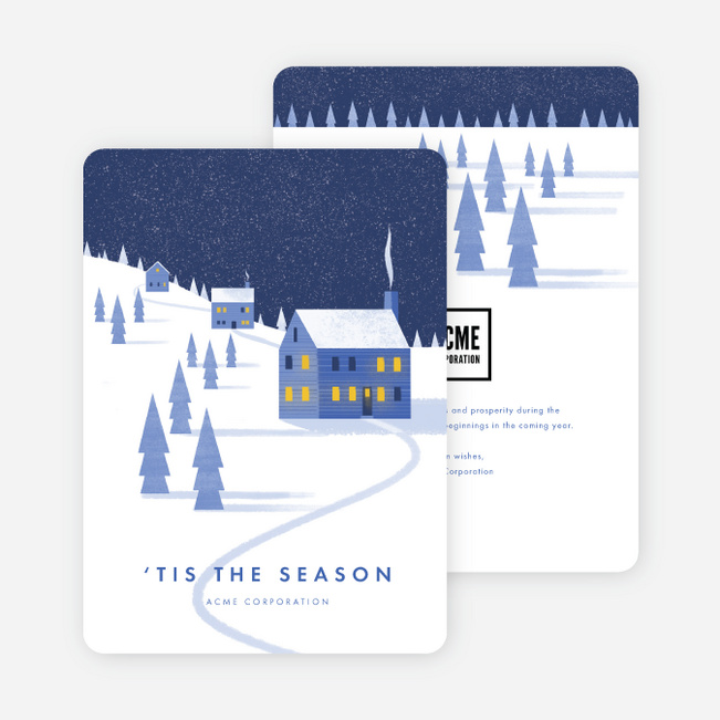 Winter Greetings Company Holiday Cards - Blue