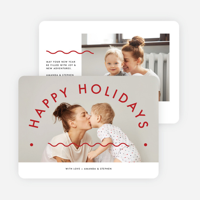 Happy Arc Holiday Cards - Red