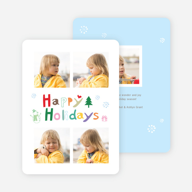 Happy Holiday Scribbles Holiday Cards - Blue