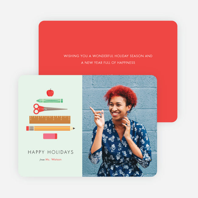 Teachers’ Happy Holiday Cards - Green