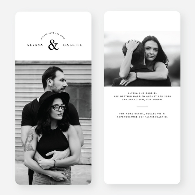 Minimal Touch Save the Date Cards - Black
