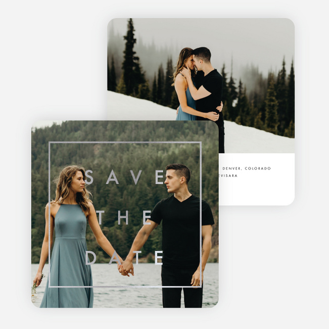 Foil Perfection Save the Date Cards - Gray