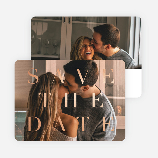 Foil Classic Announcement Save the Date Cards - Pink