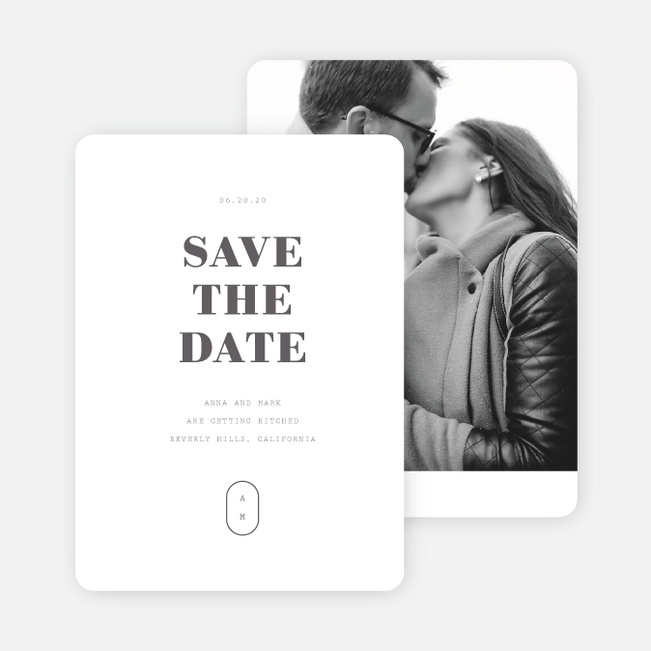 Clean Type Save the Date Cards - Black