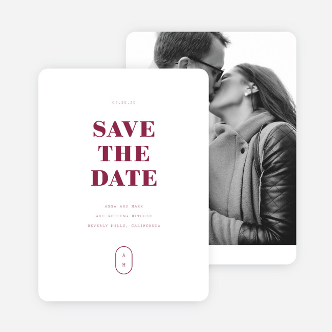 Clean Type Save the Date Cards - Red