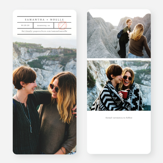 Simple Words Save the Date Cards - Black