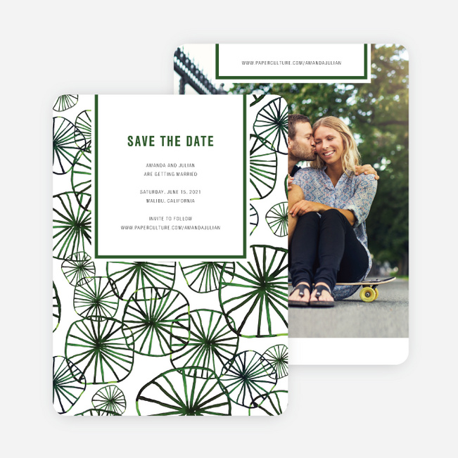 Organic Circles Wedding Invitations - Green