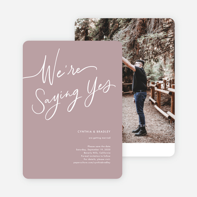 Relaxed Script Wedding Invitations - Pink