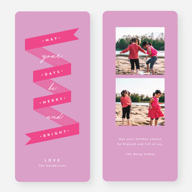 Minimal Greetings Corporate Holiday Cards - Pink