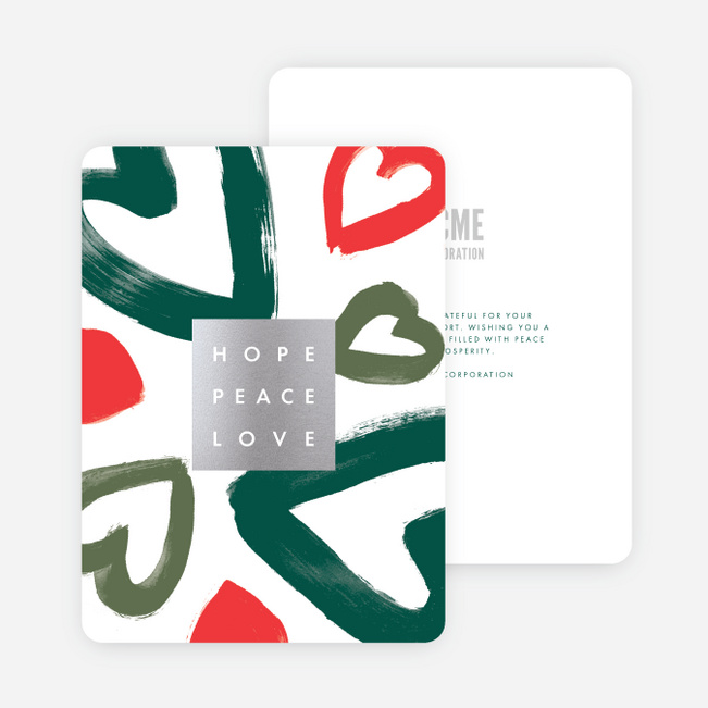 Foil Love Abound Holiday Cards - Multi