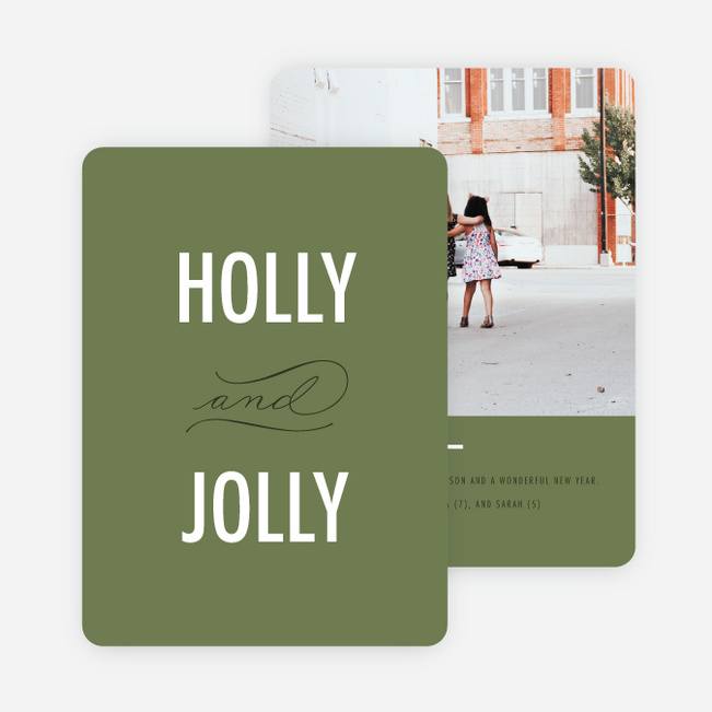 Holly and Jolly Holiday Cards - Green