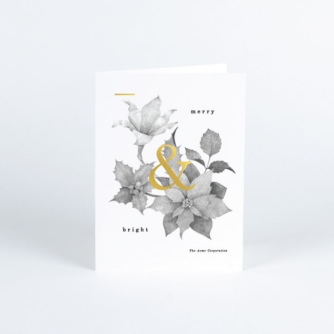 Minimal Greetings Corporate Holiday Cards - Yellow