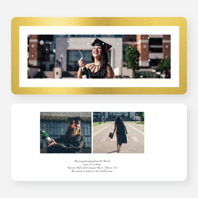 Foil Border Celebration Graduation Announcements | Paper Culture