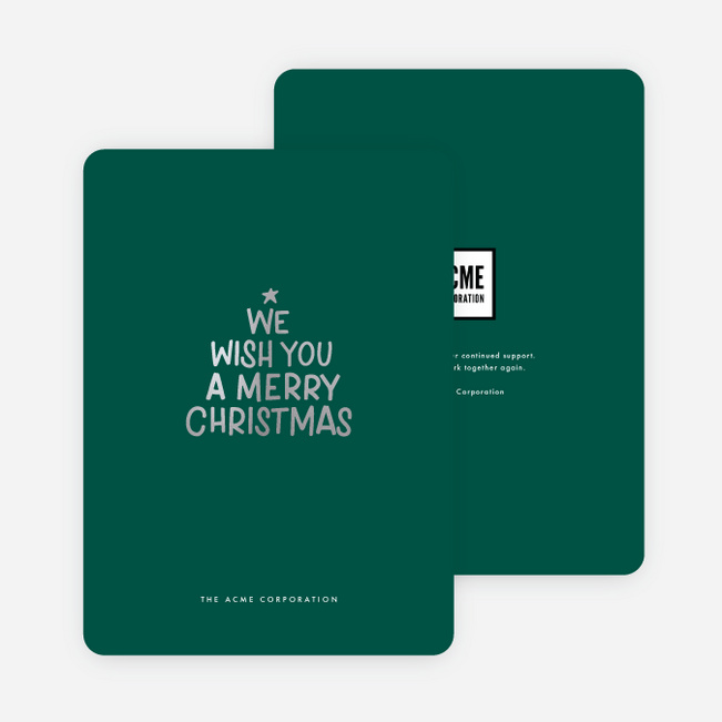 Foil Wish List Christmas Cards - Green