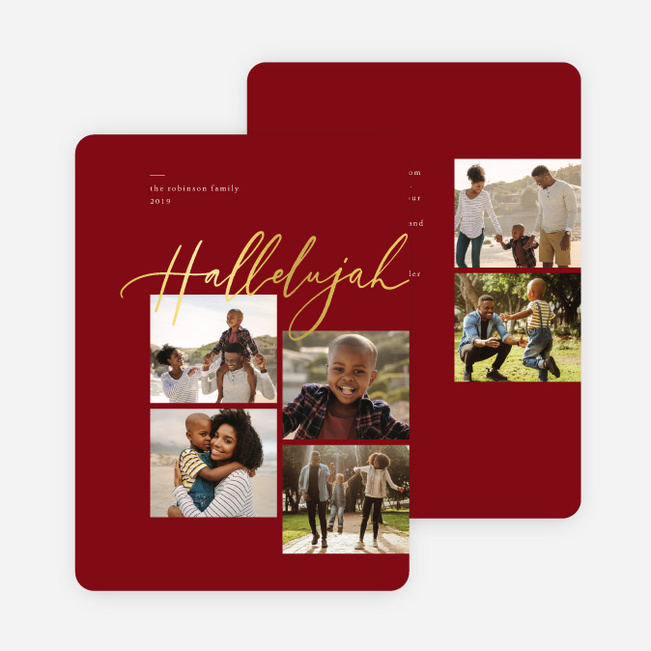 foil hallelujah chrismas card