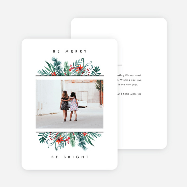 Floral Sandwich Holiday Cards - White
