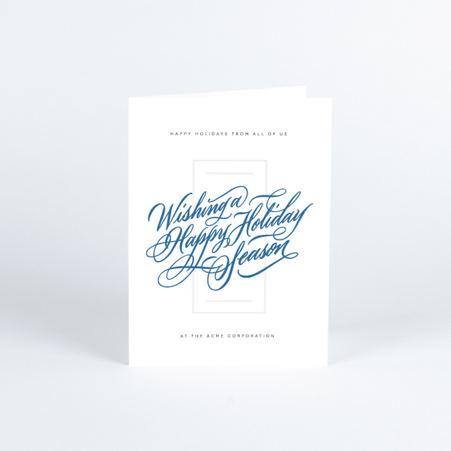 Timeless Greeting Corporate Holiday Cards - Blue