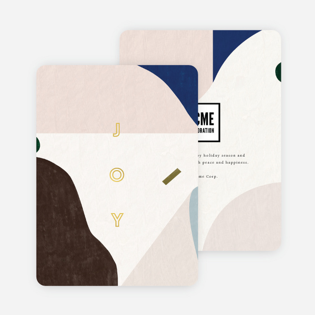 Foil Abstraction Business Holiday Cards - Yellow