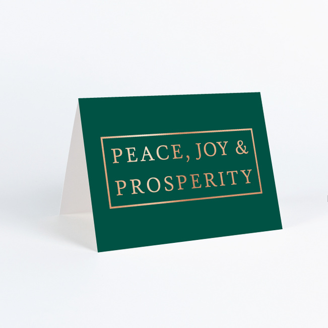 Foil Classic Wishes Business Holiday Cards - Green