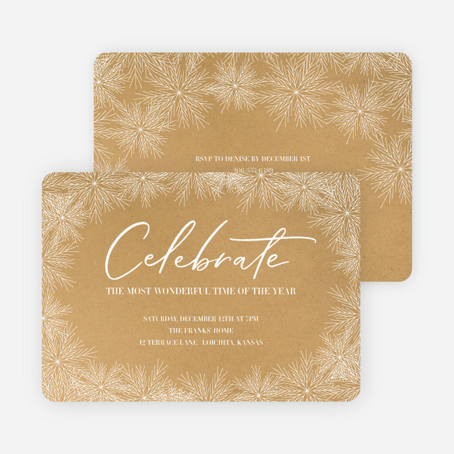 Kraft Snowflake Flurry Holiday Cards - Beige