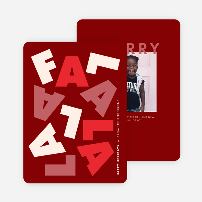 Playful Falala Christmas Card - Red