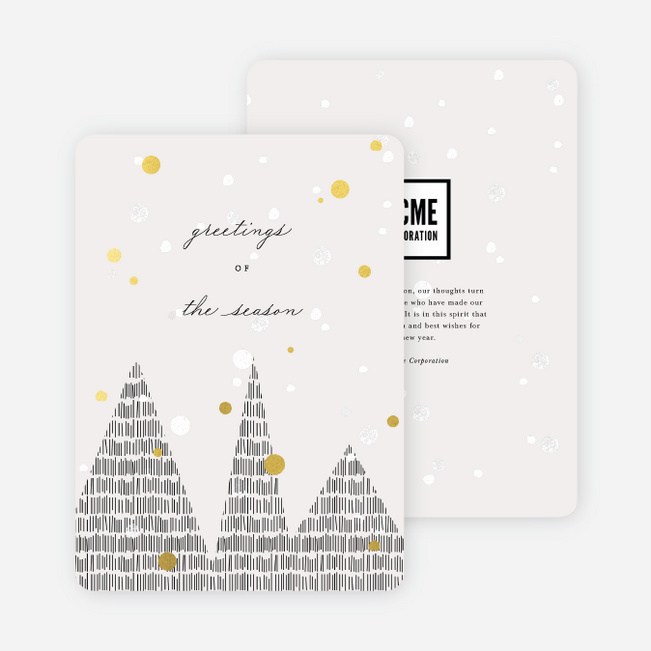 Foil Penmark Treetops Corporate Holiday Cards - Yellow