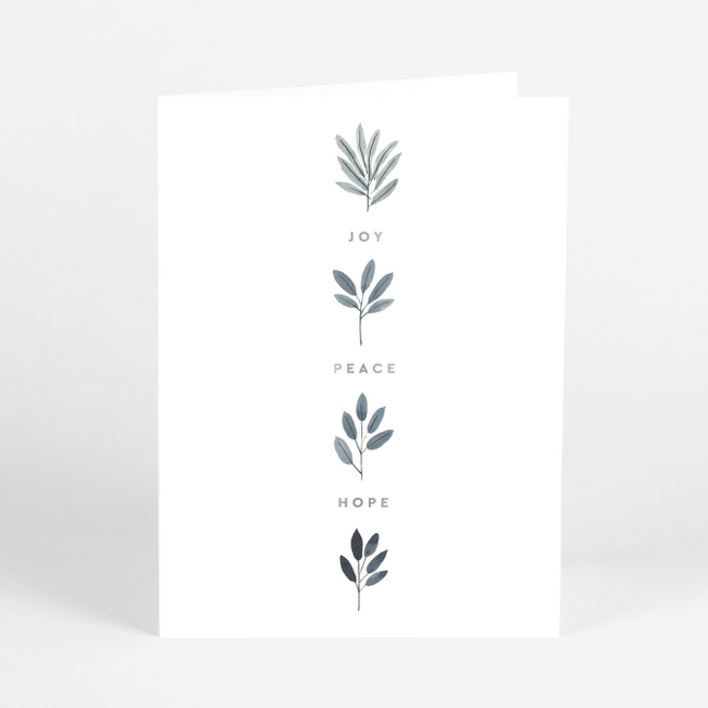 Foil Small Wishes Company Holiday Cards - Gray
